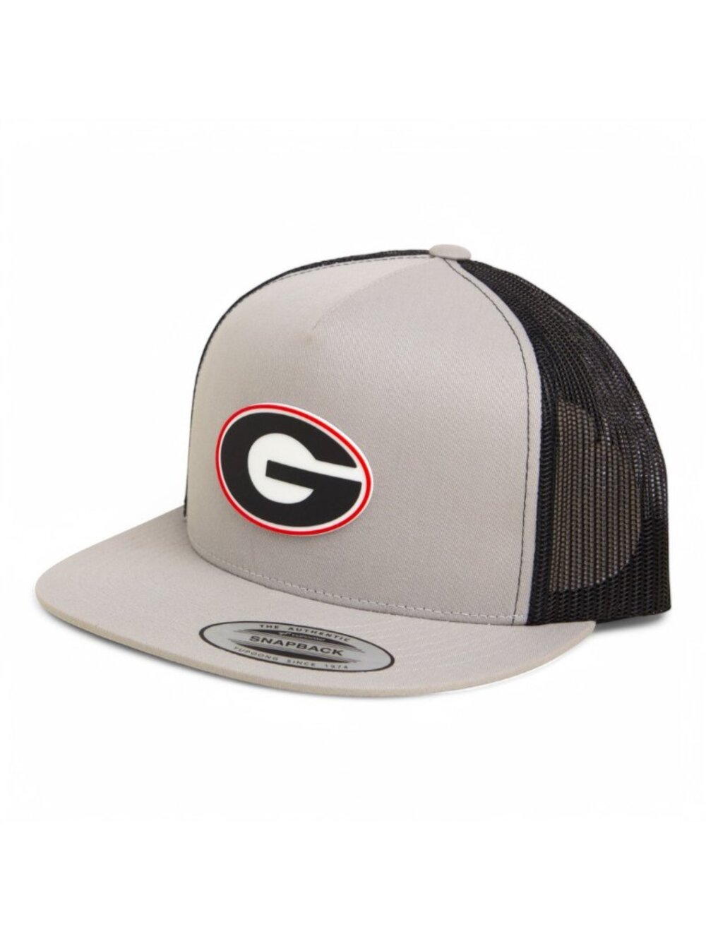 Georgia Bulldogs Power G 3D YP Snapback Flat Bill Trucker Hat- Silver/ Black
